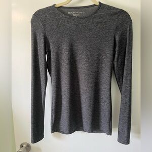 Beyond Yoga Women's Heather Charcoal Long Sleeve Tee